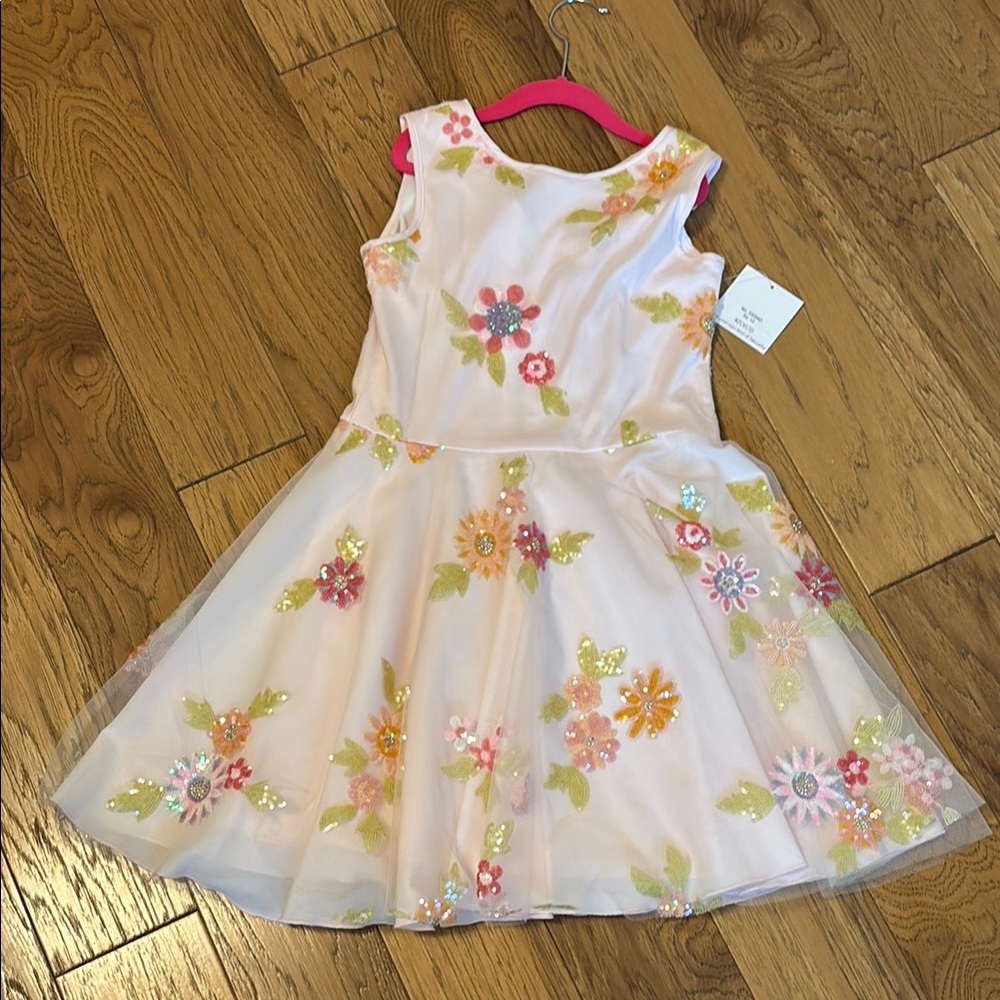Zoe Ltd Floral Embroidered Kids Dress - Pink and Multicolor